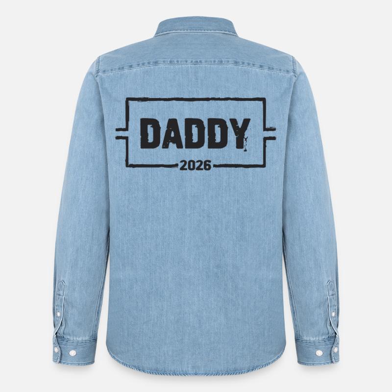 DADDY 2026 Stolzer werdender Vater - Männer Jeanshemd Organic von Stanley/Stella - verwaschenes Hellblau