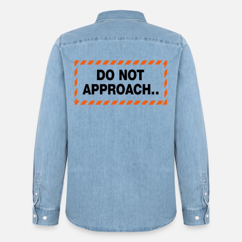 Do Not Approach Warnung Abstand Statement - Männer Jeanshemd Organic von Stanley/Stella - verwaschenes Hellblau