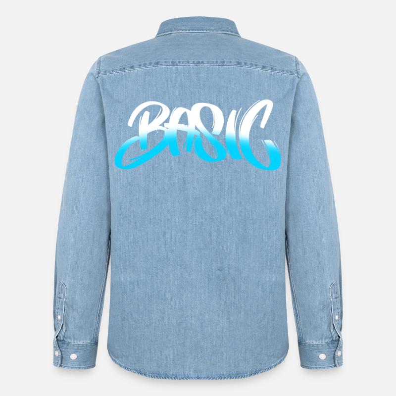 BASIC Graffiti Gradient - Männer Jeanshemd Organic von Stanley/Stella - verwaschenes Hellblau
