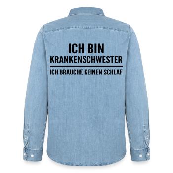 I'm a nurse, I don't need sleep - Men’s Organic Denim Shirt by Stanley/Stella - light wash - Back - AI Model Male 185 light (185cm)