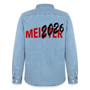 Champion 2026 Championship - Chemise en denim homme bio Stanley/Stella - bleu clair délavé - Dos - AI Model Male 185 light (185cm)
