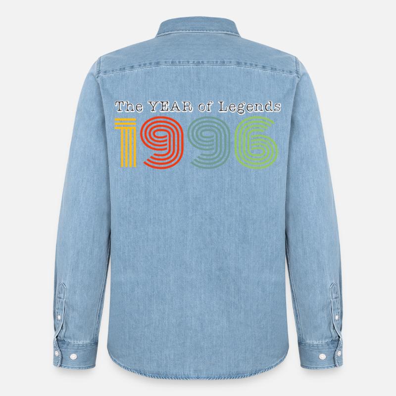 Annata 1996 - Camicia in denim uomo bio di Stanley/Stella - azzurro chiaro slavato