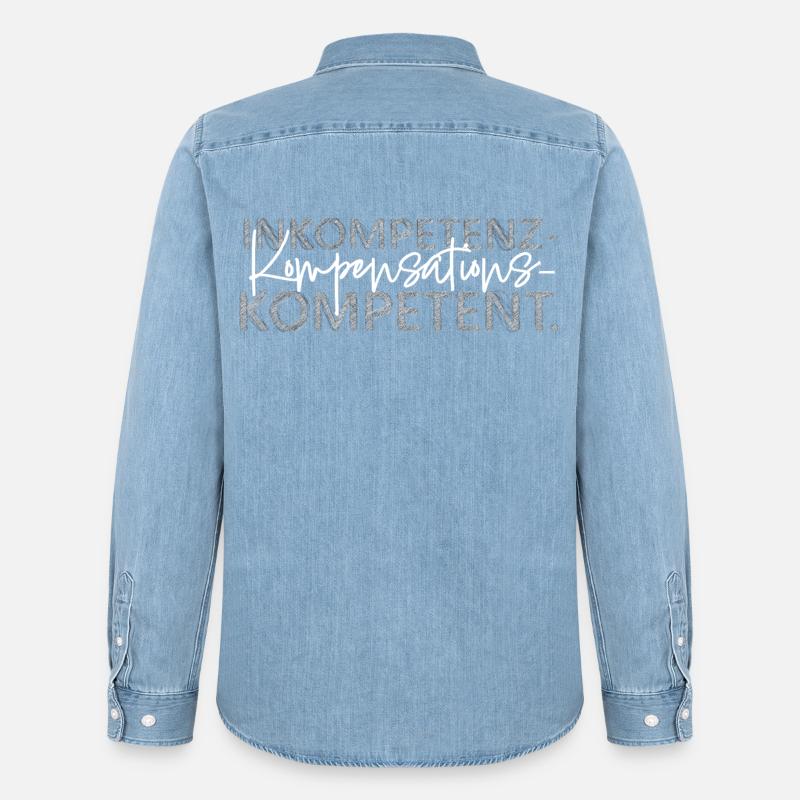 Inkompetenz Kompensations Kompetent lustiger Spruc - Männer Jeanshemd Organic von Stanley/Stella - verwaschenes Hellblau