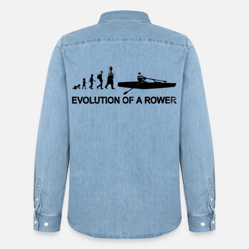 Ruderer Evolution - Männer Jeanshemd Organic von Stanley/Stella - verwaschenes Hellblau