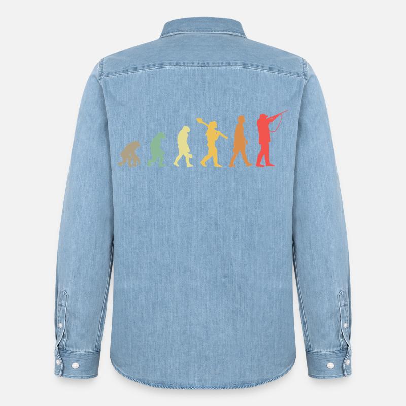 Evolution Hunting Jagd Jäger - Männer Jeanshemd Organic von Stanley/Stella - verwaschenes Hellblau