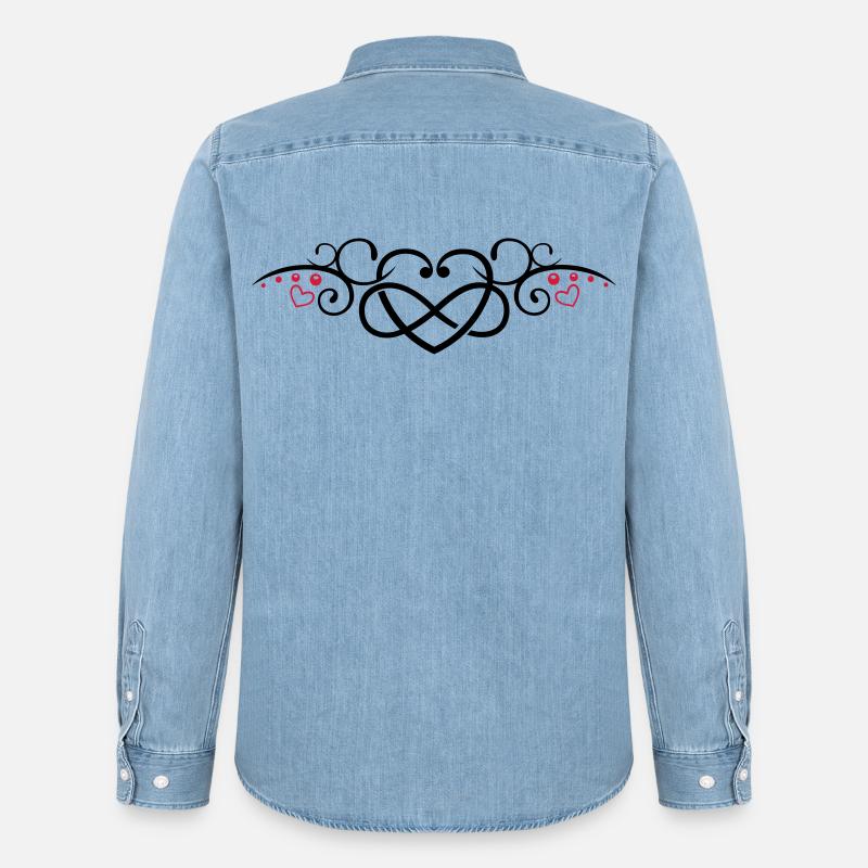 Herz mit Unendlichkeitschleife, infinity - Männer Jeanshemd Organic von Stanley/Stella - verwaschenes Hellblau