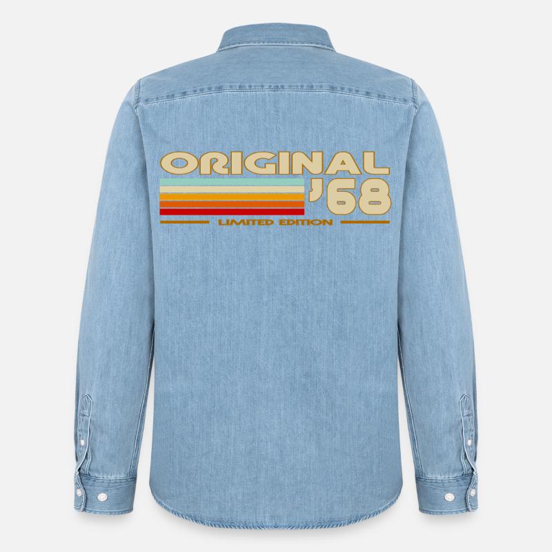1968 - Camicia in denim uomo bio di Stanley/Stella - azzurro chiaro slavato