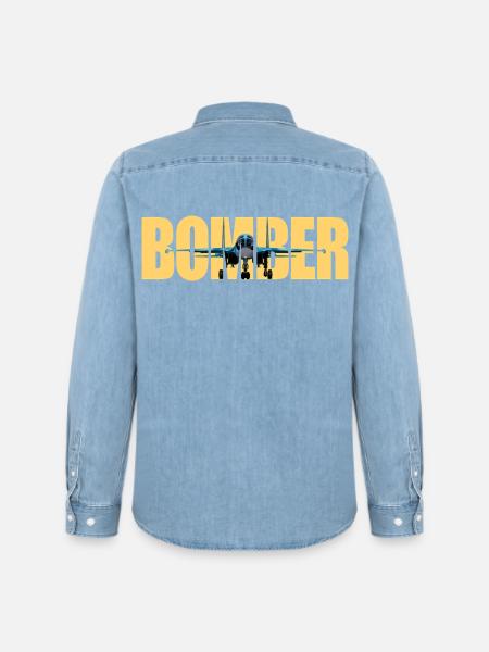 Bomber Su-34 - Men’s Organic Denim Shirt by Stanley/Stella - light wash