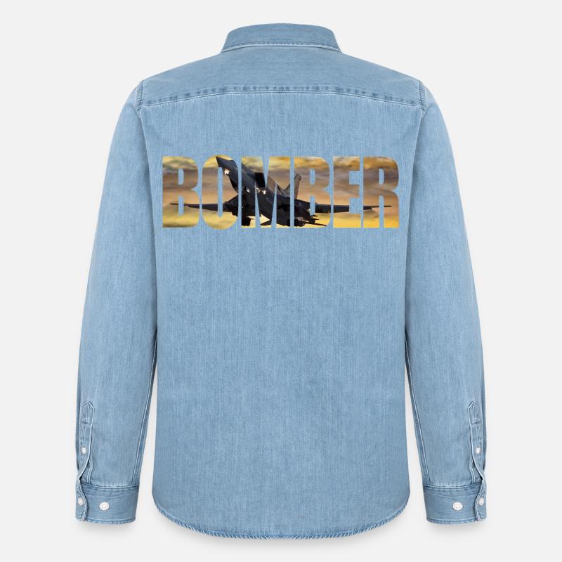 bombardier Tu-22 M3 - Chemise en denim homme bio Stanley/Stella - bleu clair délavé