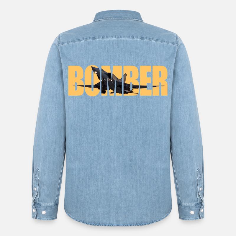 Bomber Tu-22 M3 - Männer Jeanshemd Organic von Stanley/Stella - verwaschenes Hellblau