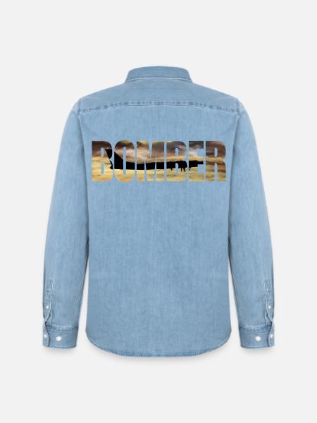 Bomber Tu-95 - Men’s Organic Denim Shirt by Stanley/Stella - light wash