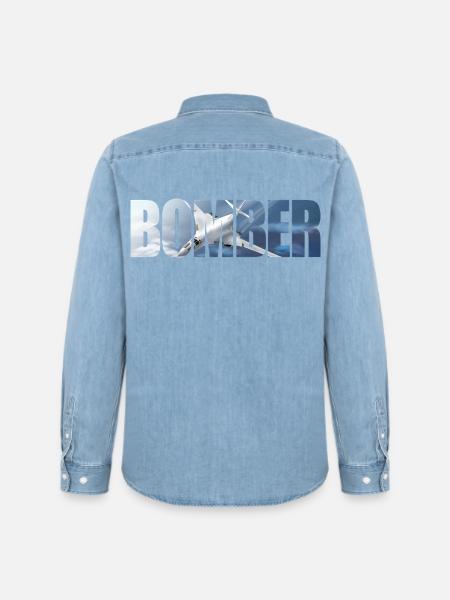 Bomber Tu-160 - Men’s Organic Denim Shirt by Stanley/Stella - light wash