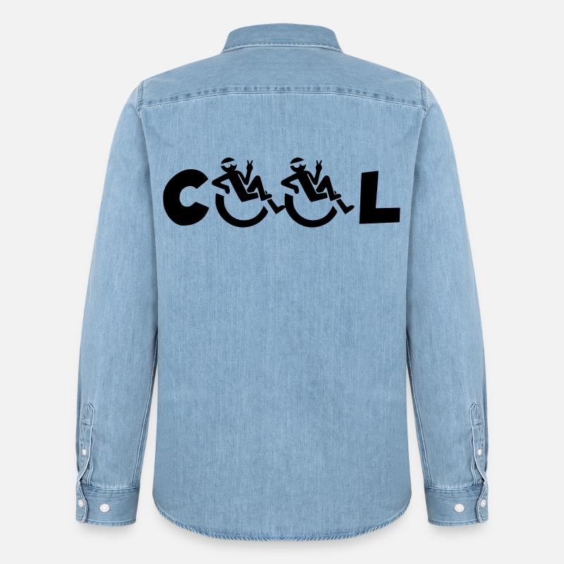 Cooler Rollstuhlfahrer, Cooler Rollstuhlfahrer * - Männer Jeanshemd Organic von Stanley/Stella - verwaschenes Hellblau