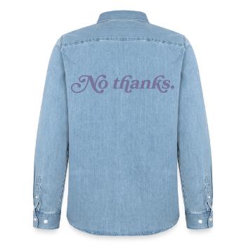 Nein, danke. - Männer Jeanshemd Organic von Stanley/Stella - verwaschenes Hellblau - Hinten - AI Model Male 185 light (185cm)