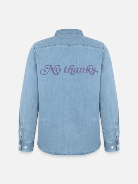 No thank you. - Men’s Organic Denim Shirt by Stanley/Stella - light wash