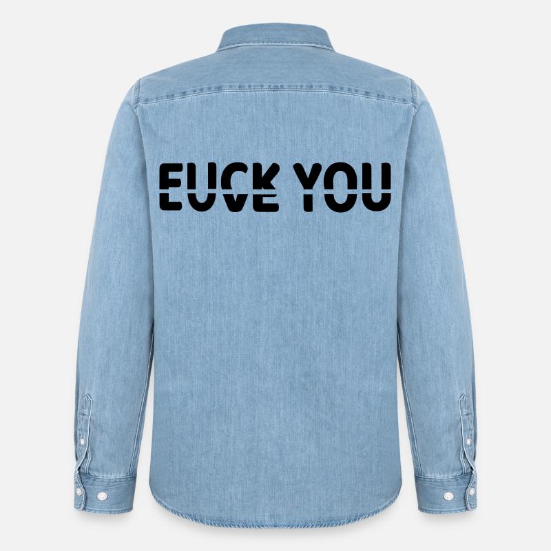 Ob ich dich liebe oder nicht # - Männer Jeanshemd Organic von Stanley/Stella - verwaschenes Hellblau
