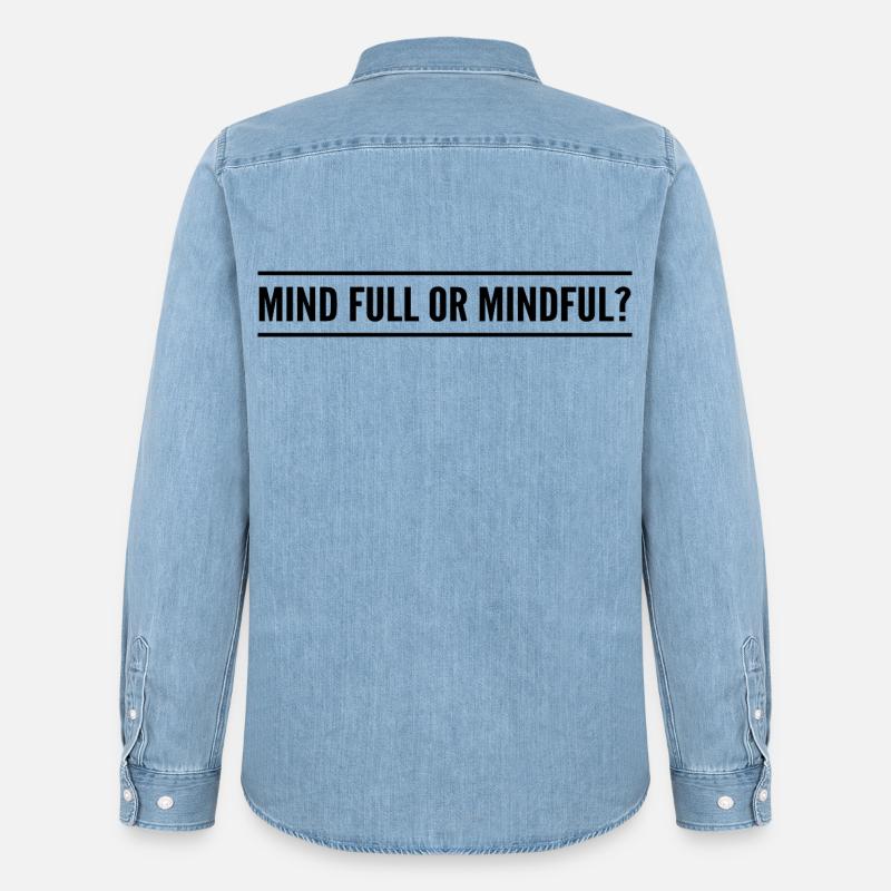 Geistig voll oder achtsam? - Männer Jeanshemd Organic von Stanley/Stella - verwaschenes Hellblau