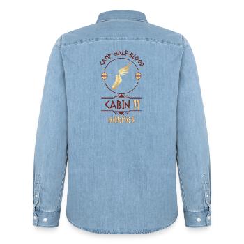 Cabin #11 in Camp Half Blood, Child of Hermes - Men’s Organic Denim Shirt by Stanley/Stella - light wash - Back - AI Model Male 185 light (185cm)