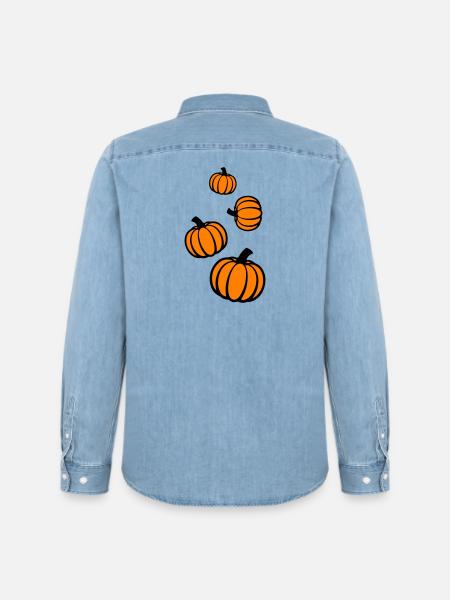 Kürbis - Männer Jeanshemd Organic von Stanley/Stella - verwaschenes Hellblau
