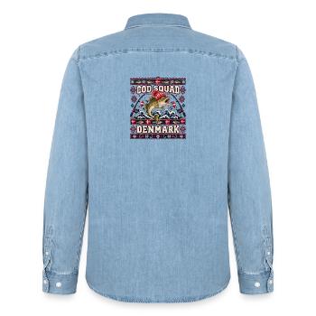 Ugly Christmas Cod Squad Denmark Fischdesign - Männer Jeanshemd Organic von Stanley/Stella - verwaschenes Hellblau - Hinten - AI Model Male 185 light (185cm)