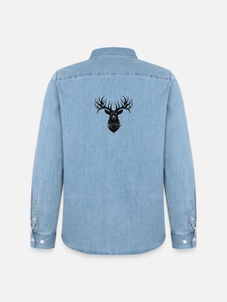 Horns of Darkness - Männer Jeanshemd Organic von Stanley/Stella - verwaschenes Hellblau