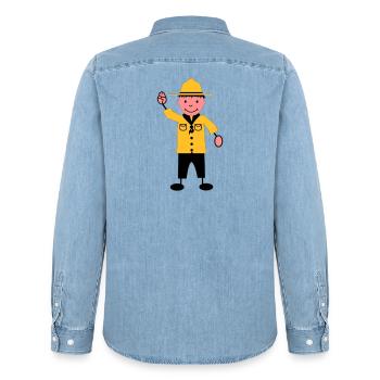 Scout - Chemise en denim homme bio Stanley/Stella - bleu clair délavé - Dos - AI Model Male 185 light (185cm)