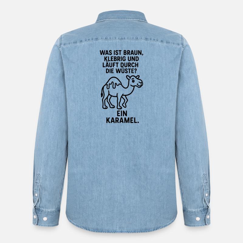 karamel karamell kamel wüste kinder witz - Männer Jeanshemd Organic von Stanley/Stella - verwaschenes Hellblau