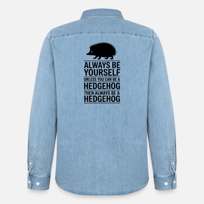Igel Sprüche Lustiges Igel Geschenk - Männer Jeanshemd Organic von Stanley/Stella - verwaschenes Hellblau