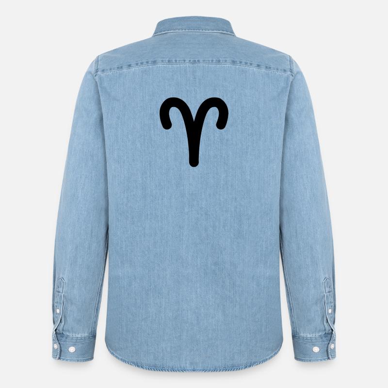 Widder Sternzeichen Widder - Männer Jeanshemd Organic von Stanley/Stella - verwaschenes Hellblau
