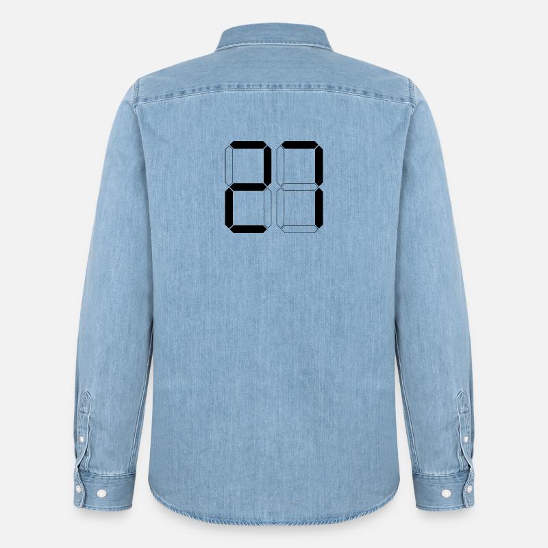 NUMMER 27 Siebenundzwanzig Geschenk Digital - Männer Jeanshemd Organic von Stanley/Stella - verwaschenes Hellblau