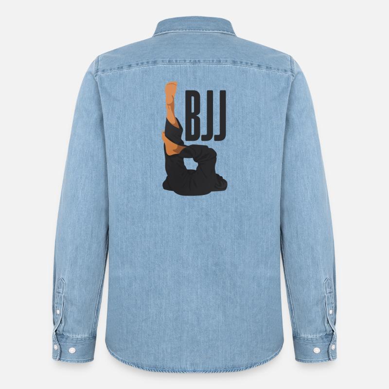 BJJ Techniques: Triangle - Männer Jeanshemd Organic von Stanley/Stella - verwaschenes Hellblau