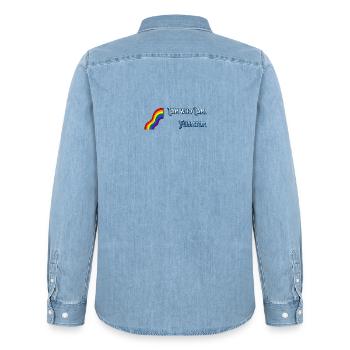 Ich bin, was ich bin - Männer Jeanshemd Organic von Stanley/Stella - verwaschenes Hellblau - Hinten - AI Model Male 185 light (185cm)