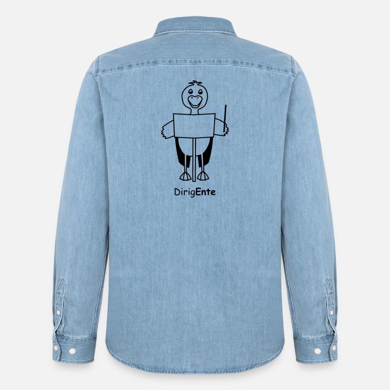 TIB_DirigEnte - Männer Jeanshemd Organic von Stanley/Stella - verwaschenes Hellblau