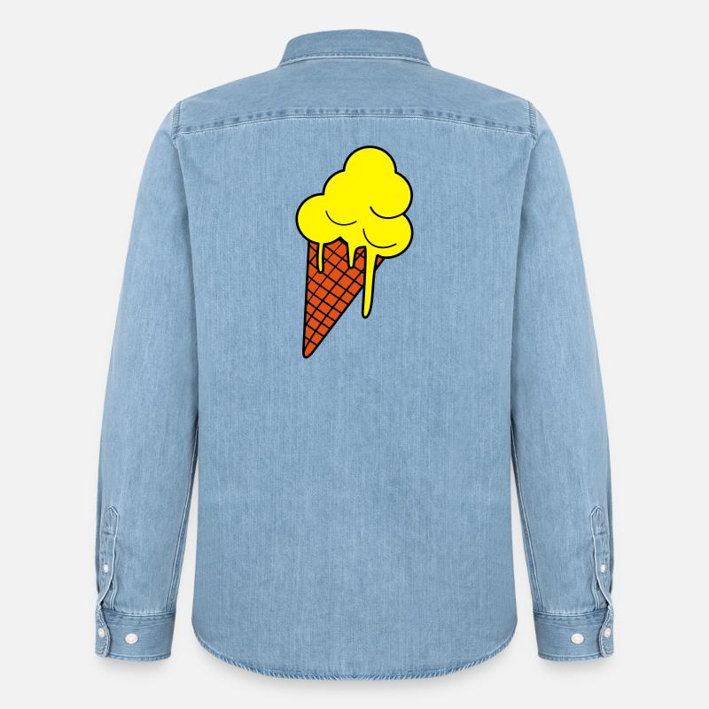 Schmelzendes Eis  Pop Art - Männer Jeanshemd Organic von Stanley/Stella - verwaschenes Hellblau