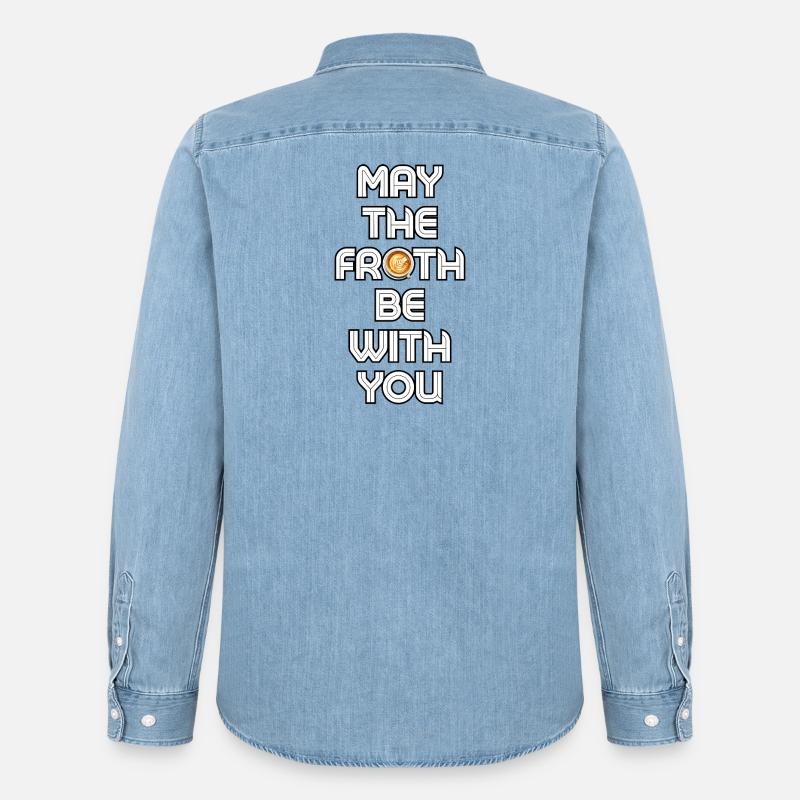 Möge der Schaum mit dir sein - Männer Jeanshemd Organic von Stanley/Stella - verwaschenes Hellblau
