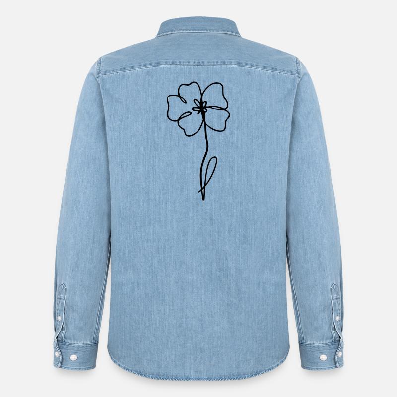 Mohn - Männer Jeanshemd Organic von Stanley/Stella - verwaschenes Hellblau