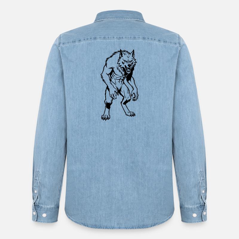 Werwolf - Männer Jeanshemd Organic von Stanley/Stella - verwaschenes Hellblau
