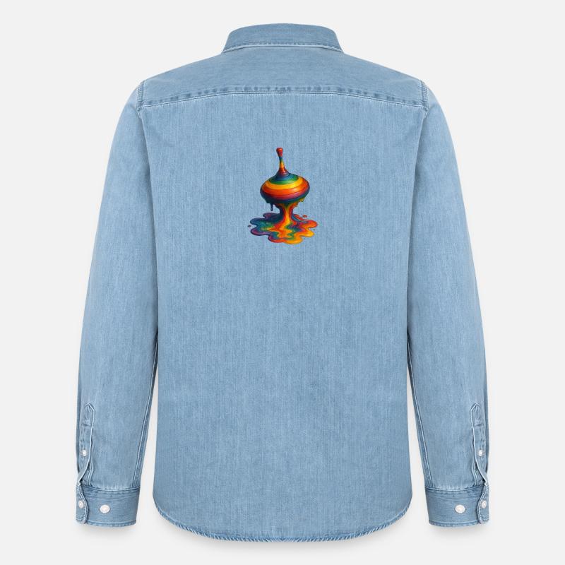 Schmelzender Kreisel - Männer Jeanshemd Organic von Stanley/Stella - verwaschenes Hellblau