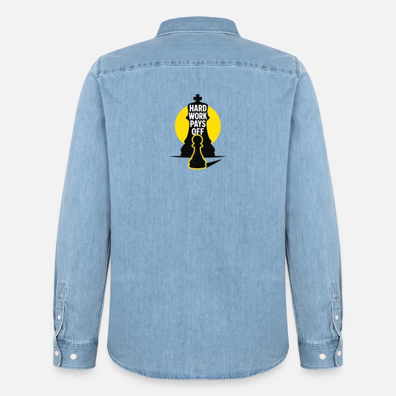 HardWorkPaysOff - Men’s Organic Denim Shirt by Stanley/Stella - light wash