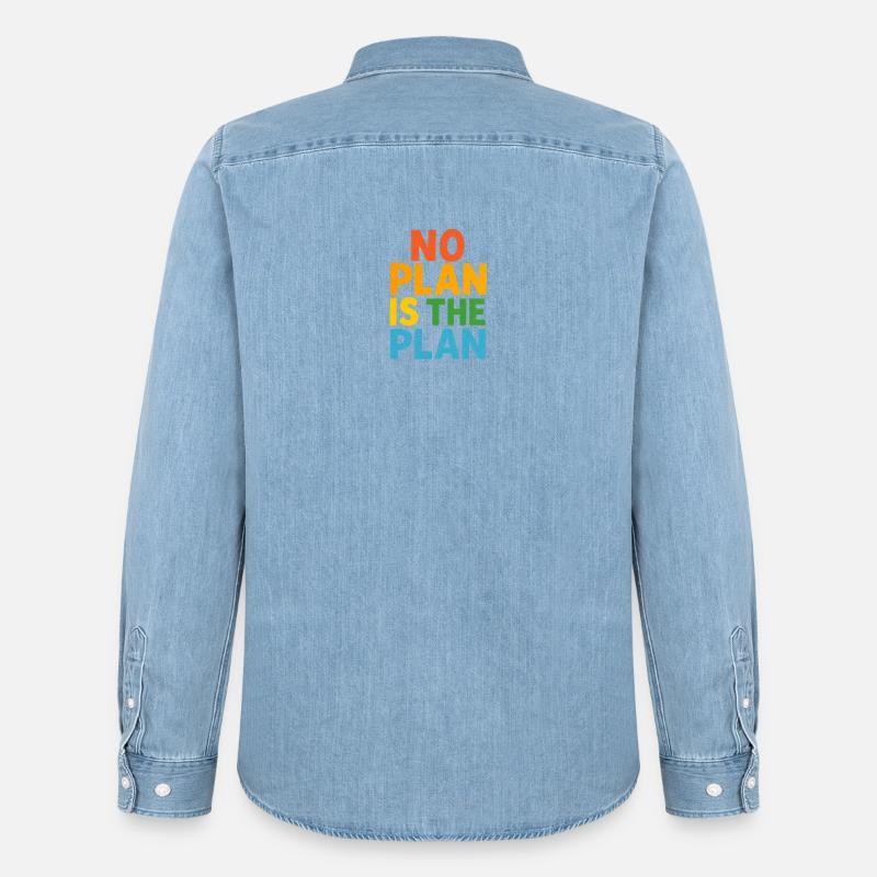 No Plan Is The Plan - Männer Jeanshemd Organic von Stanley/Stella - verwaschenes Hellblau