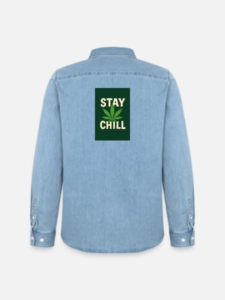 Stay Chill Cannabis Leaf - Men’s Organic Denim Shirt by Stanley/Stella - light wash