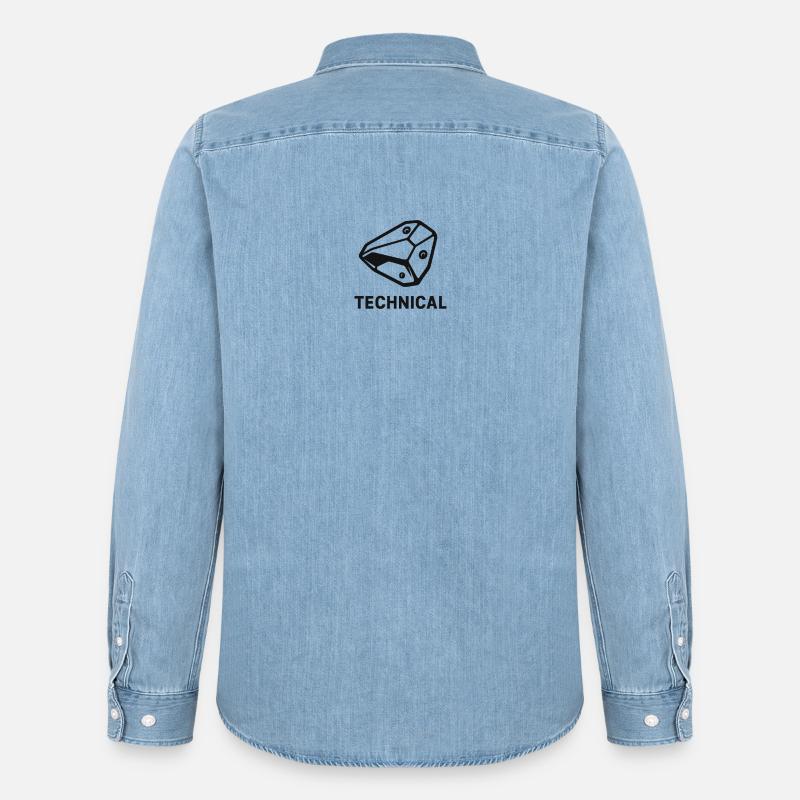 Technikal Boulder - Männer Jeanshemd Organic von Stanley/Stella - verwaschenes Hellblau