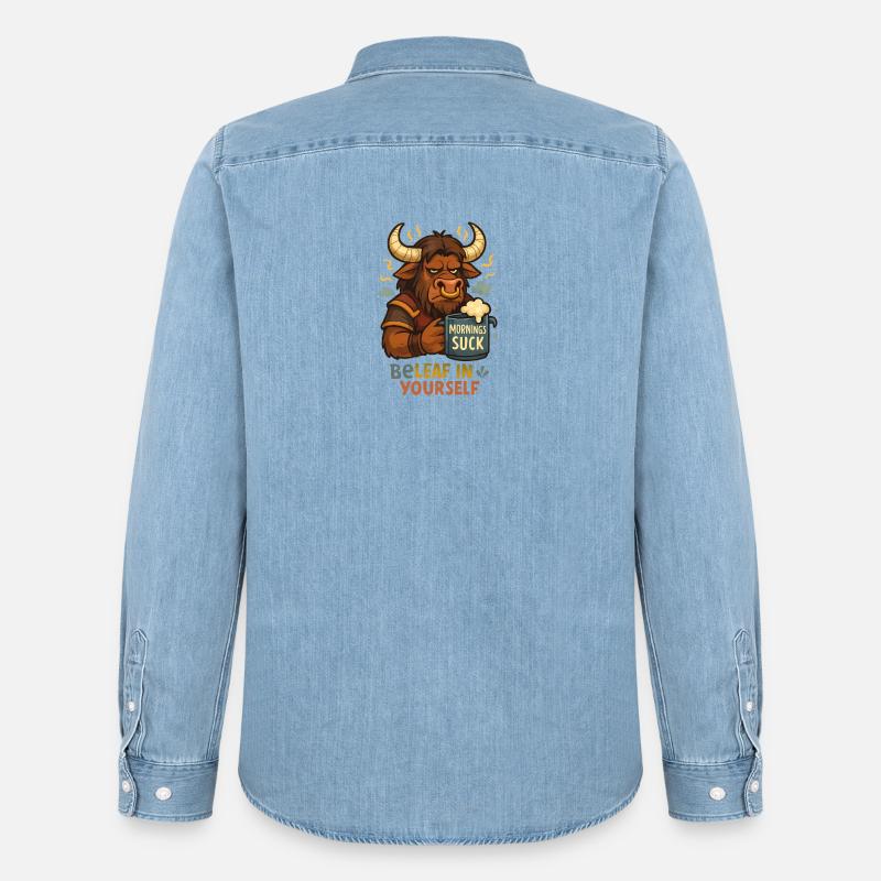 Be Leaf in Yourself Tauren - Männer Jeanshemd Organic von Stanley/Stella - verwaschenes Hellblau