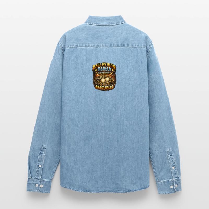 Python roi python Papa Œufs plus gros propriétaire de roi python Chemise en denim homme bio Stanley/Stella