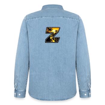  Sonnenuntergang Vibe Zoopy - Männer Jeanshemd Organic von Stanley/Stella - verwaschenes Hellblau - Hinten - AI Model Male 185 light (185cm)