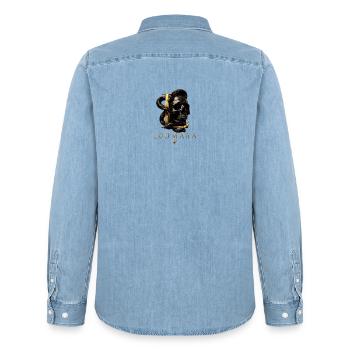 Parfait pour les fans - Chemise en denim homme bio Stanley/Stella - bleu clair délavé - Dos - AI Model Male 185 light (185cm)