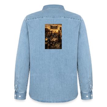 Dames motardes - Chemise en denim homme bio Stanley/Stella - bleu clair délavé - Dos - AI Model Male 185 light (185cm)