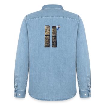 The two Towers - Men’s Organic Denim Shirt by Stanley/Stella - light wash - Back - AI Model Male 185 light (185cm)
