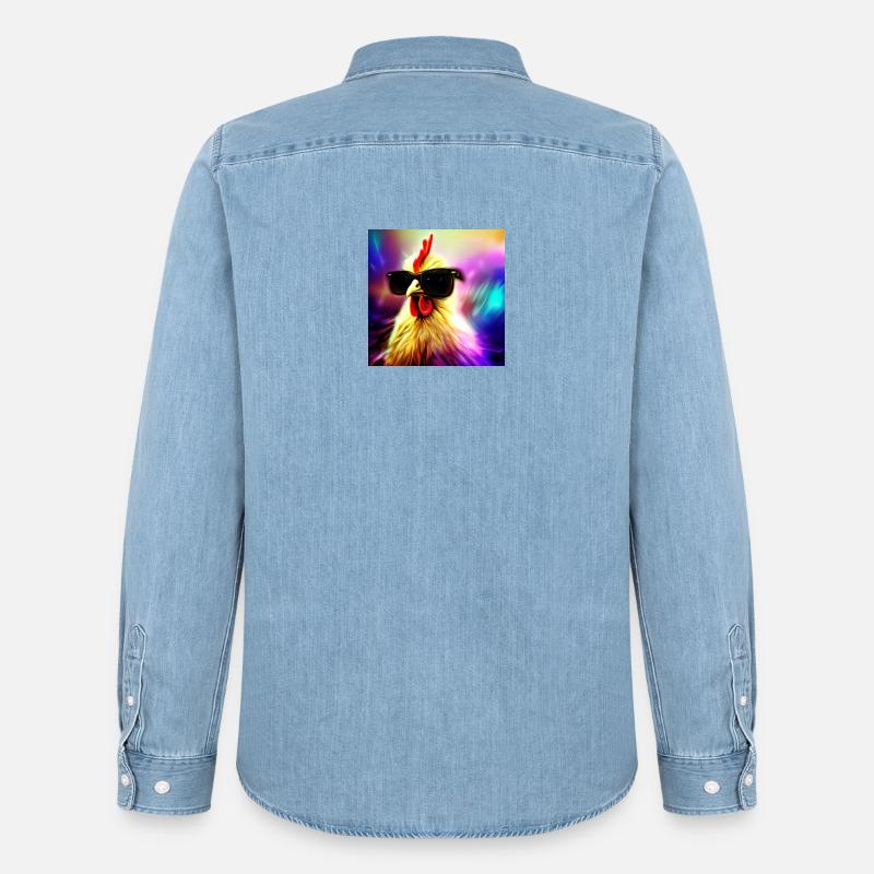 Fancy Chicken II - Männer Jeanshemd Organic von Stanley/Stella - verwaschenes Hellblau