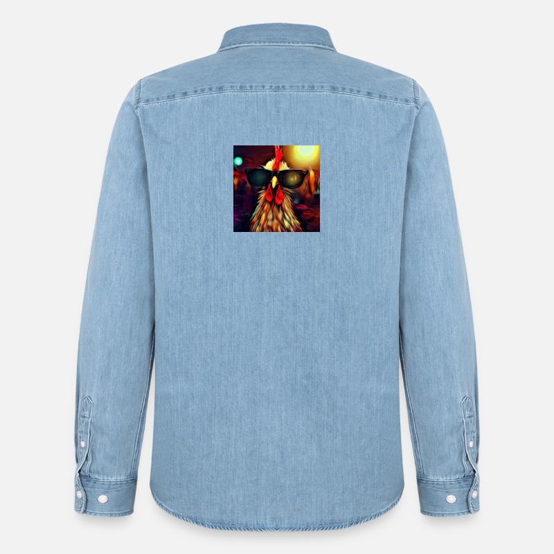 Fancy Chicken I - Männer Jeanshemd Organic von Stanley/Stella - verwaschenes Hellblau